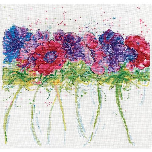 (image for) Modern Anemones Counted Cross Stitch Kit